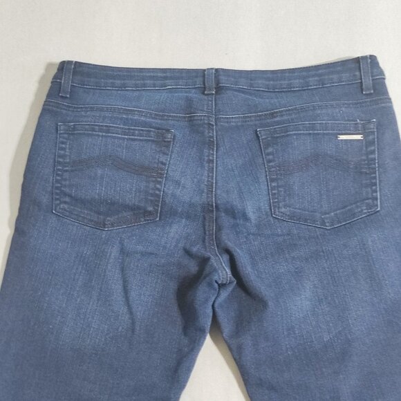 Michael Kors Jeans High Rise Flare women's size 14 dark washed indigo blue - Picture 4 of 13